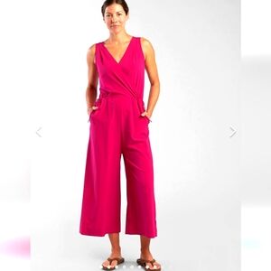 Title Nine Round Trip Sleeveless Jumpsuit Size Medium, Color Cerise